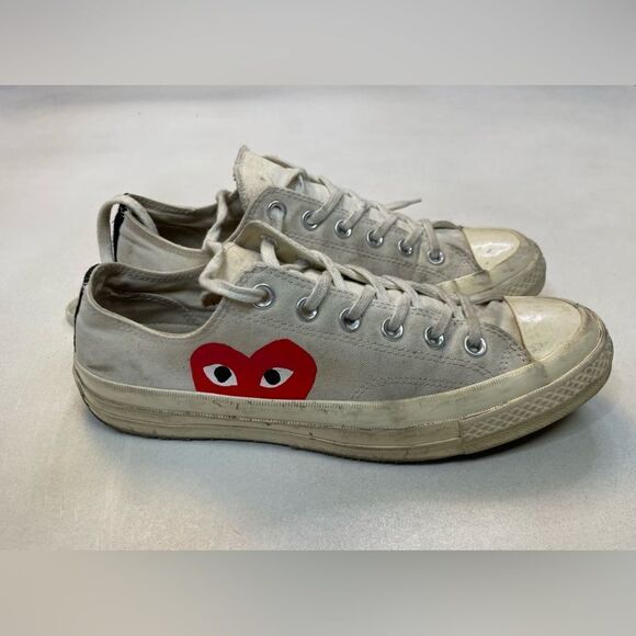 Converse Chuck Taylor Comme Des Garcon Play Sneakers Women Size 9 White 150207C - Picture 1 of 10